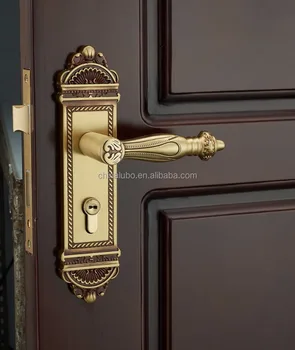 brass door handle with lock