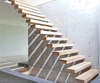 Modern floating stair Floating Wood stair Thickened solid wood treadsTS-334