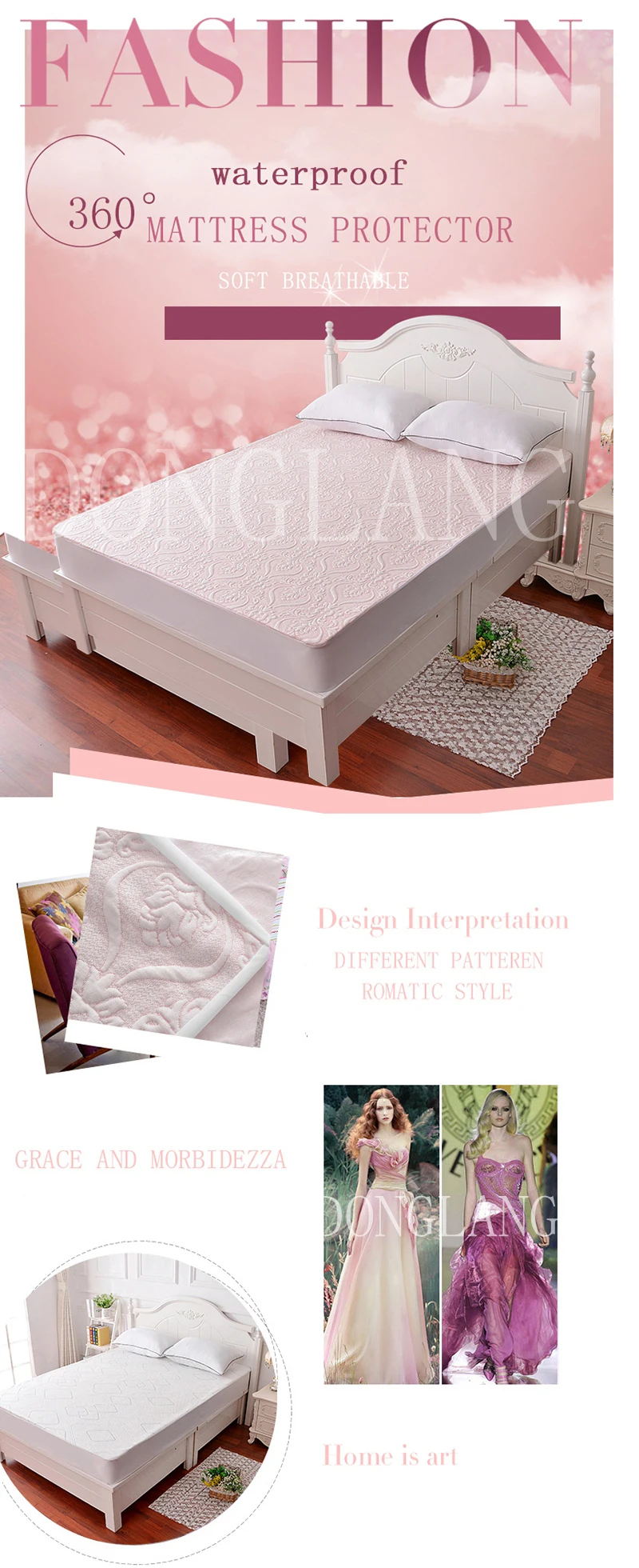 Qulity Queen Size Bed Bug Proof Air Layer Quilted Waterproof Mattress