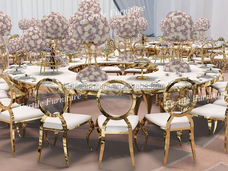 Gold Stainless Steel Used Round Banquet Tables For Sale Buy Used
