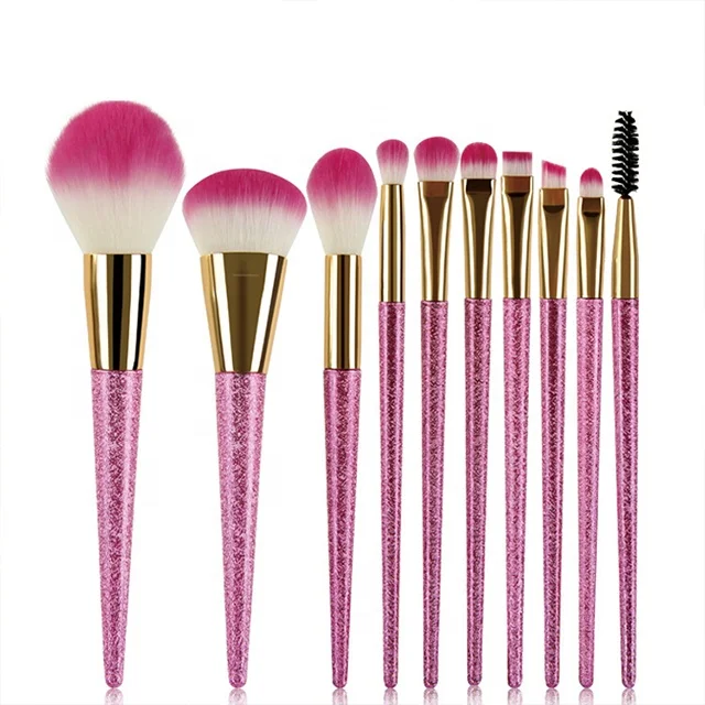 

Wholesale private label makeup brushes short stiff kabuki brush, Rose