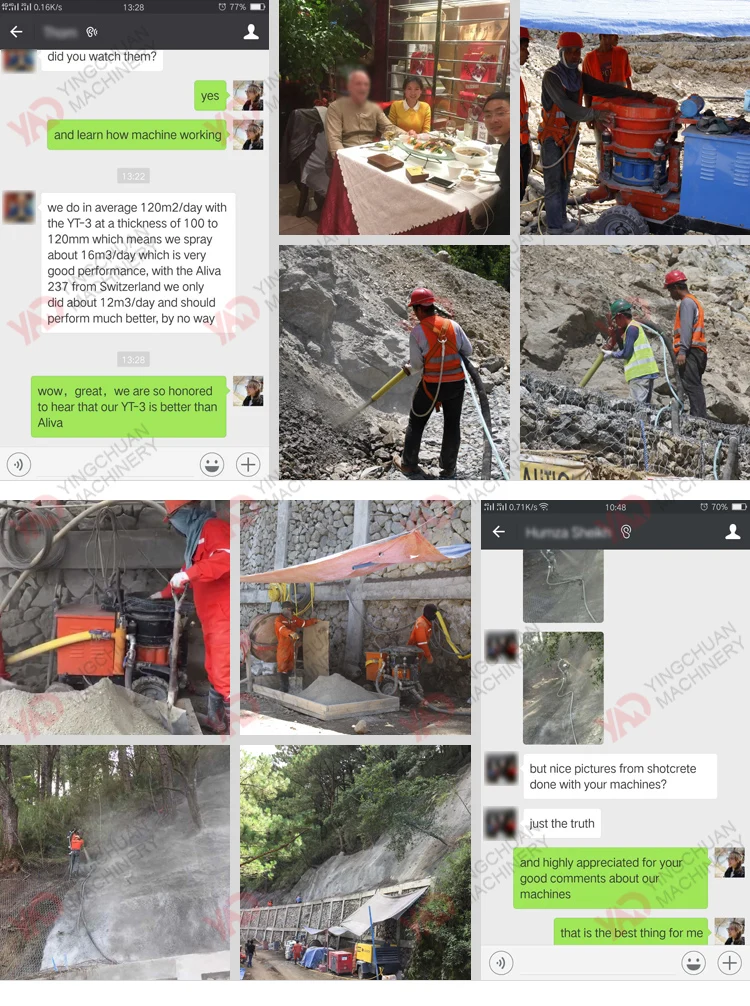 PZ-5 dry mix gunite diesel engine shotcrete machine concrete sprayer