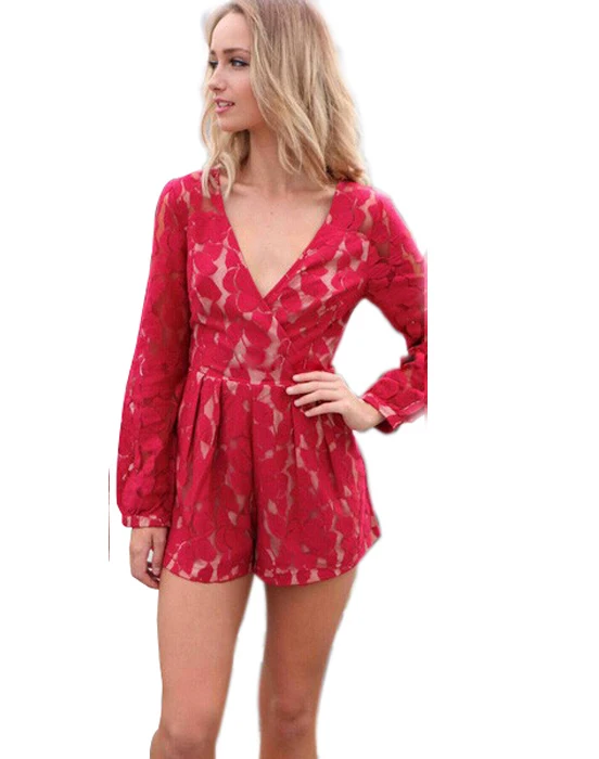 red jumpsuit shorts