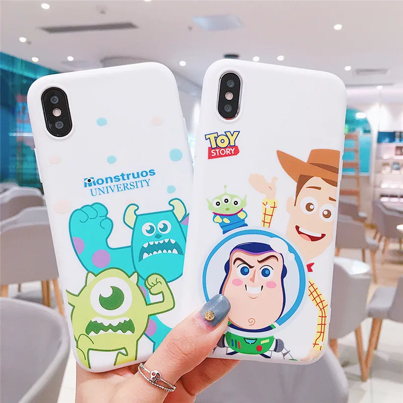 

Ultra Slim Soft Monster University Toy Story Case for iPhone Xs Max X Xr 6s 7 8 Buzz Light year Woody Mike, Colorful