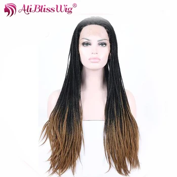 African American Jumbo Braid Ombre Black Brown Synthetic Heat Safe
