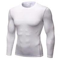 

Wholesale fitness men long sleeve running sports t shirt men thermal muscle gym compression clothes