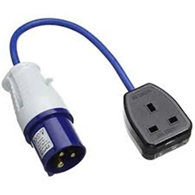 5m Caravan Extension Lead Electric Hook Up Cable 4 Way UK 13a to 16a Adaptor A5 