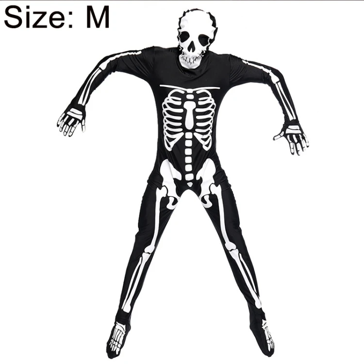 

New Arrival drop shipping Halloween Costume Men Skeleton Jumpsuit Cosplay Clothing for party decoration