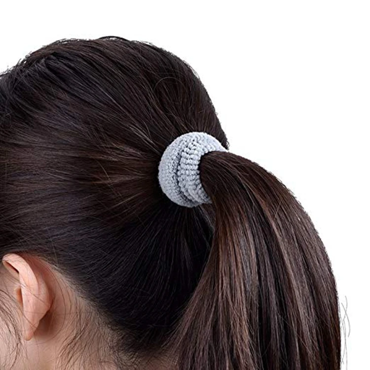 Hair Bun Ties Hairband Headband for Thick Long and Curly Hair Seamless Cotton Stretch Pontail Holders Heavy