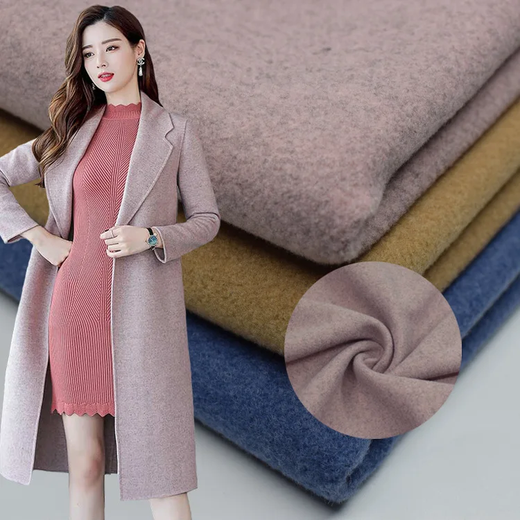 
Wholesale knitted silky floss barbed hair double color polyester rayon cashmere coat fabric  (60819627749)