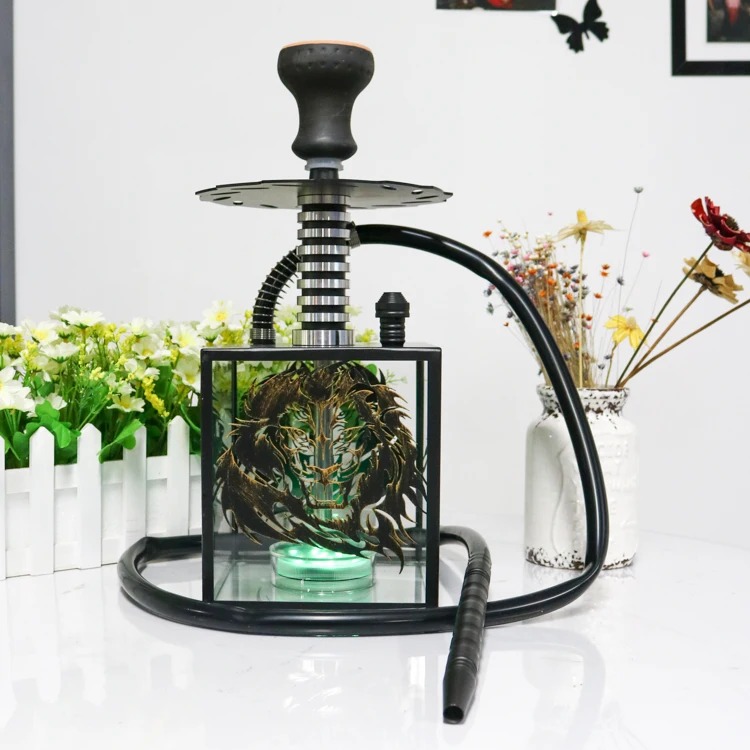 

New hot sell charcoal narguile lounge furniture acrylic shisha hookah, Black