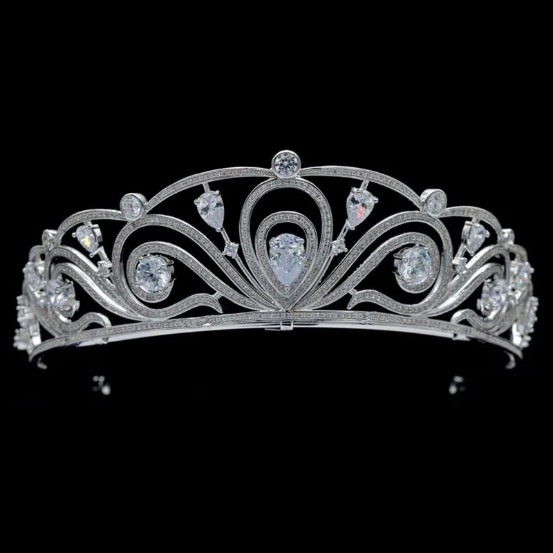 4 Cm Tall Princess Royal Tiaras Custom Made Pageant Wholesale Cubic Zircon Wedding Crowns Buy