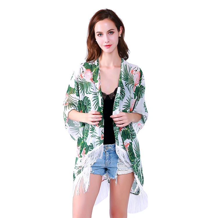 

Fashion style women summer printing cardigan abaya kimono, Picture