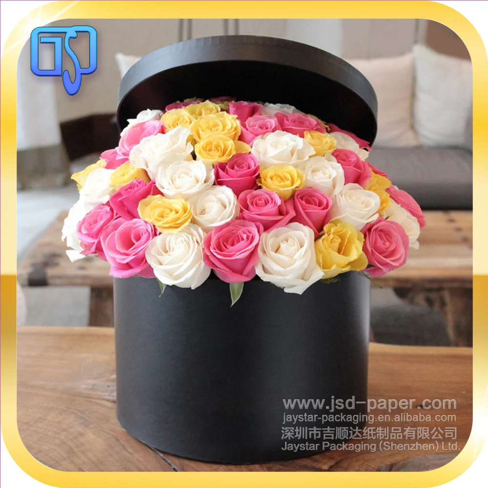 En Gros Noir Mat Fleur Expédition Chapeau Boîtes Demballage à Vendre En Chine De Luxe Rose Livraison Cylindre Rond Boîte Buy Boîtes Dexpédition De