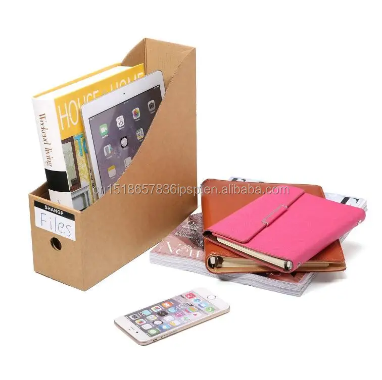 
File Organizer Kraft Paper File Holder Office Supplies Magazine Holder Desk Storage Organizer 