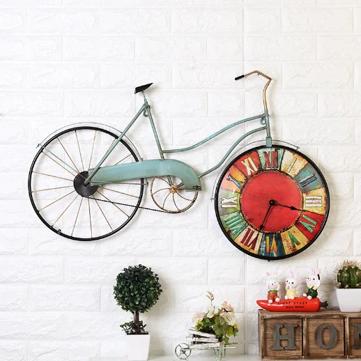 

odm/odmmodern wall clockVintage American farm style bicycle wall decoration for home decoration ideasreloj de pared