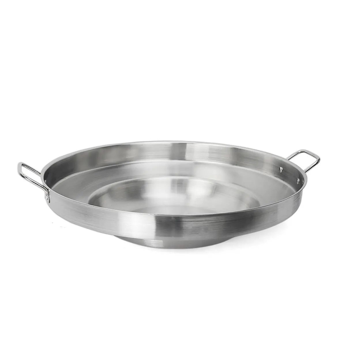 Concave Comal Frying Pan 16 Inch Stainless Steel Cookware