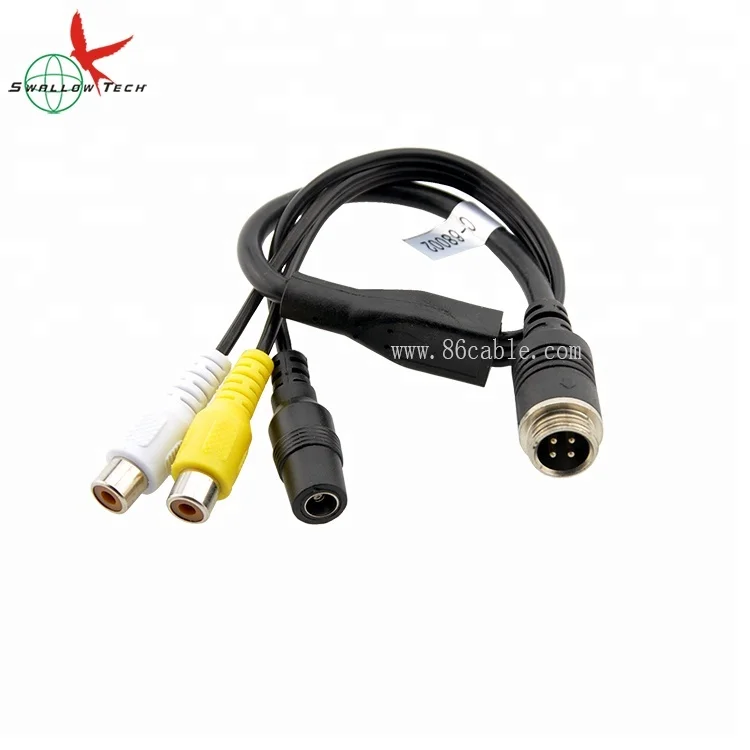 

4 Pin Socket To DC RCA Cable Connector For Vehicle Camera DVR