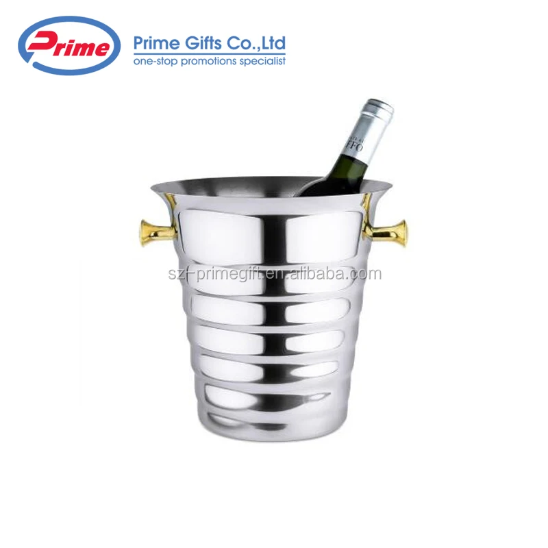 Round Stainless Steel Ice Bucket Metal Beer Tub Cube Container Wine