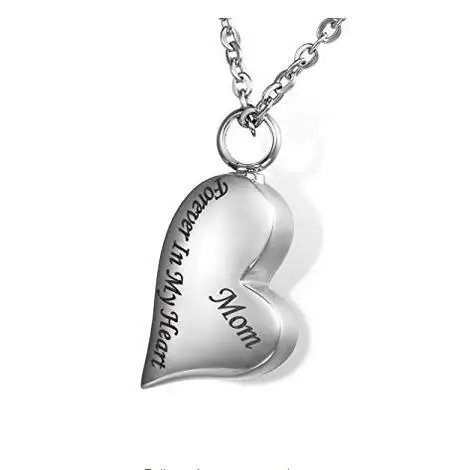 

MOM Forever In My Heart Cremation Jewelry Keepsake Memorial Urn Necklace, Picture