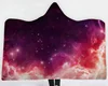 Universe Planet Printed Soft Fleece Hooded Blanket with Sherpa Fur Lining