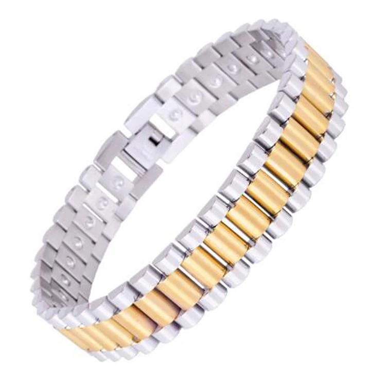 

Wholesale 99.999% Pure Germanium Magnetic Watch Chain Bracelet, Gold, rose gold, primary