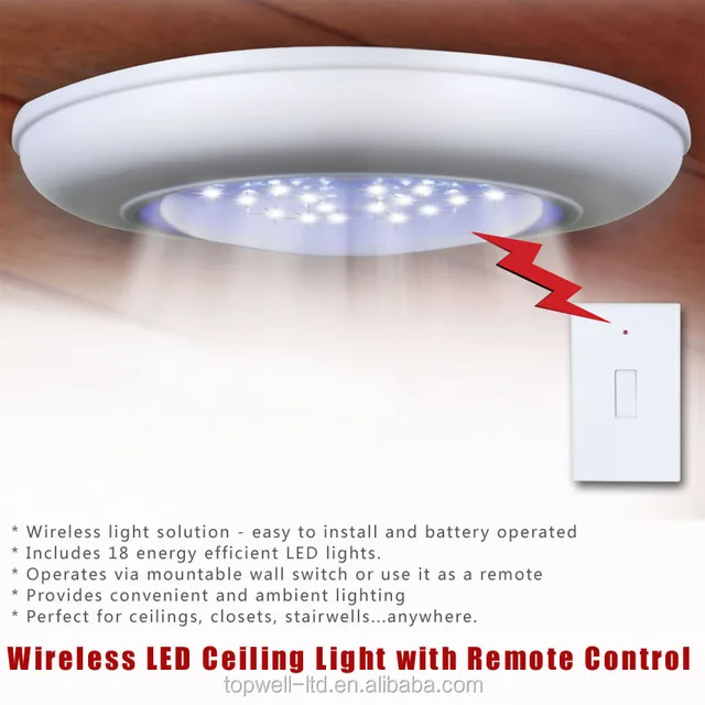 Ce And Rohs Battery Operated Cordless Wireless Ceiling Wall Led