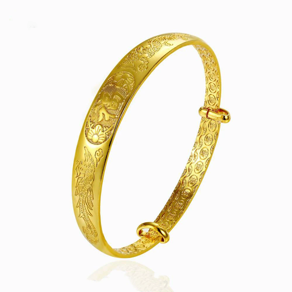 

xuping costume jewelry adjustable 24k dubai gold bangle for women
