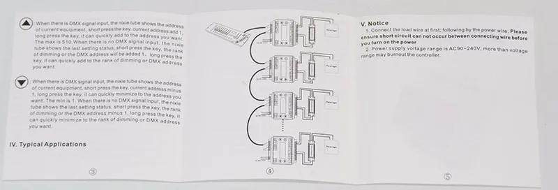 DMX303 3channels high-voltage 0-10V led dimmer,AC90-240V Power supply 0-10V output signal, DMX dimmer controller for LED strips