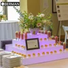 Commercial restaurant equipment supply high quality hot sale acrylic buffet ware cake stands with lights