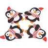 Cute Gift Package Decor Cards Lovely Penguin and Santa Claus Christmas Candy and Lollipop Decoration Paper Cards