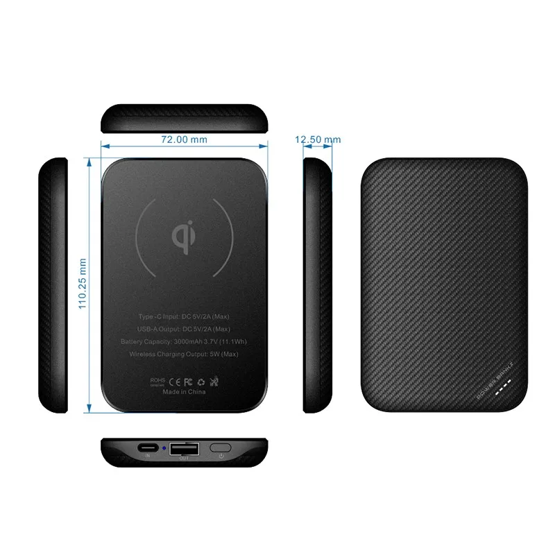 Mini wallet universal mobile charger fast wireless charging Charge magnetic qi wireless Charger Power Bank for iPhone - ANKUX.COM