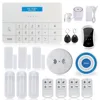3G smart home alarm system LCD display ful set of WiFi home alarm host with PIR Gas Smoke detector door water keaks sensor