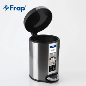 Frap Foot Pedal Waste Bins Stainless Steel Toilet Trash Can F711