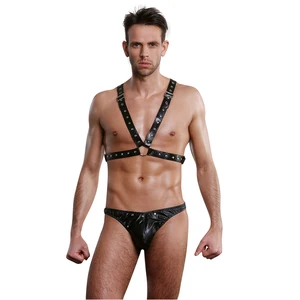 Sunspice wholesale experienced top quality leather thong sexy gay men underwear
