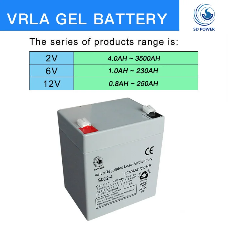 
Hot sale free maintenance ups solar deep cycle 12v 4ah rechargeable li-ion battery 