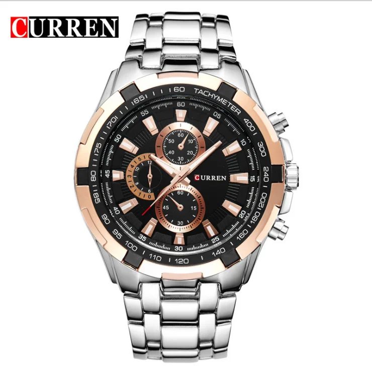 

Curren 8023 men's watch stainless steel quartz wrist watches, 4 colourful