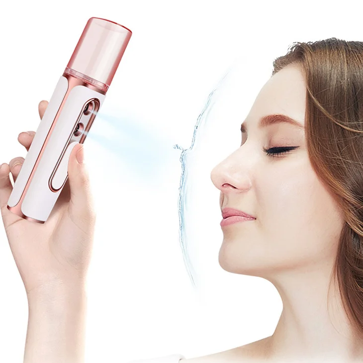 Double Hole Spray Electric Face Steamer With Power Bank Nano Facial