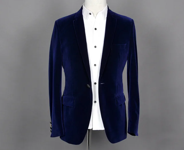 High class velvet men's formal suit