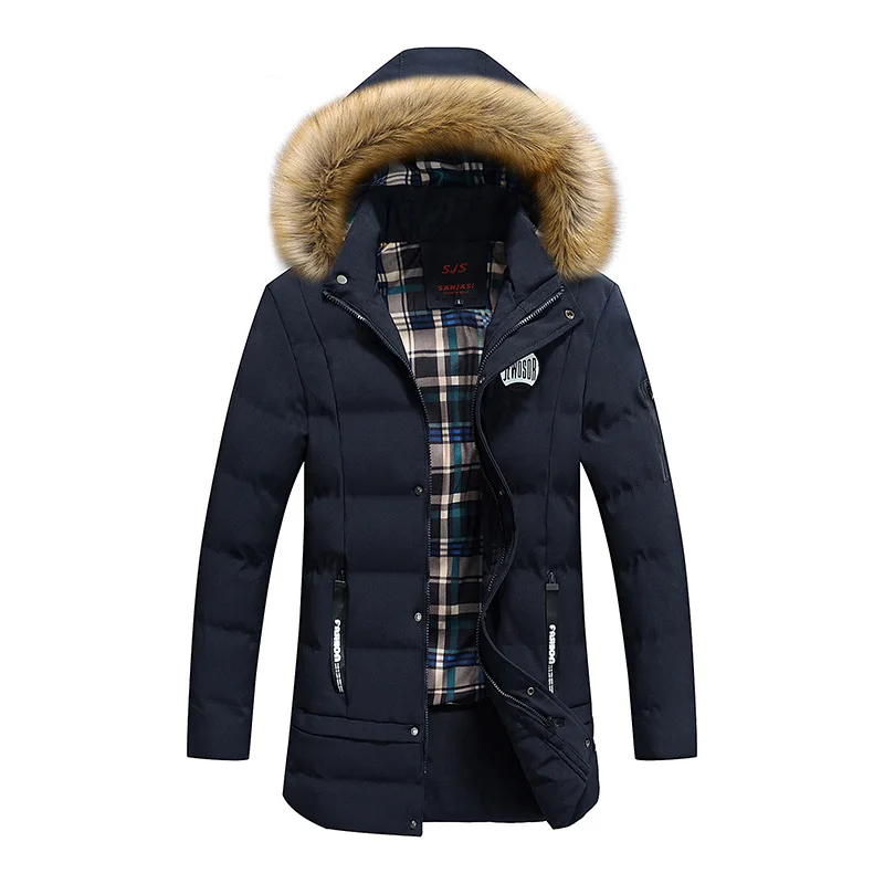 men's winter coat, men padding parka, faux fur collar down jacket