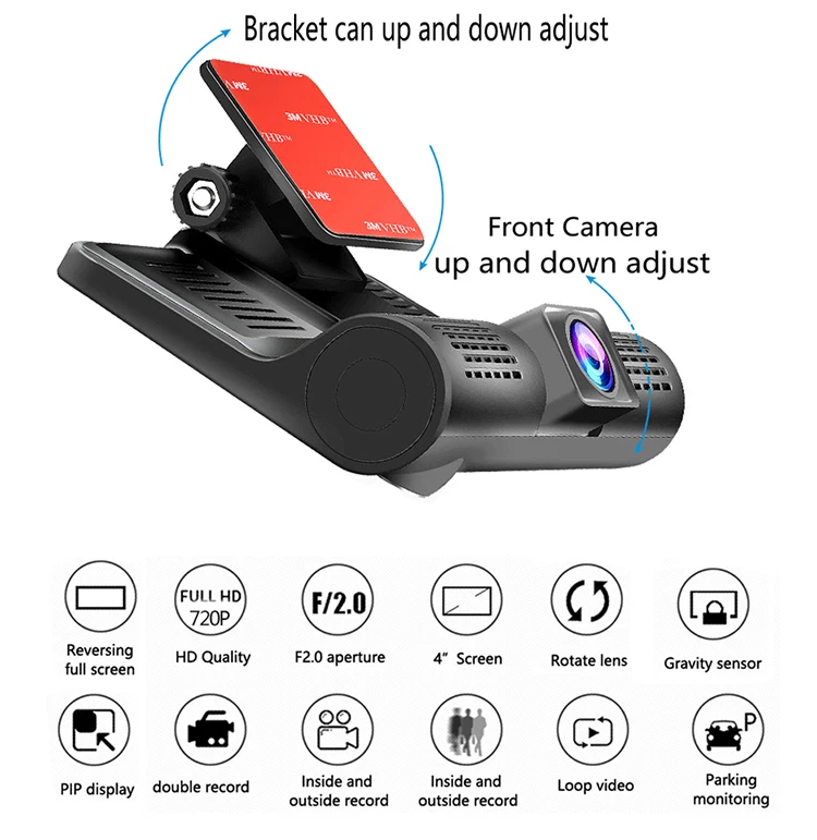 New Three Triple Lens Hd Video Recorder Dash Cam Car Front View Camera Buy Car Front View