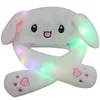 Rabbit Hat Moving Ears Cute Cartoon Toy lighting Hat Airbag Kawaii Funny Toy Cap Kids Plush Toy Birthday Gift Hat for Girls