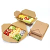 Wholesale Disposable Food Container Food Storage Kraft Paper Lunch Box