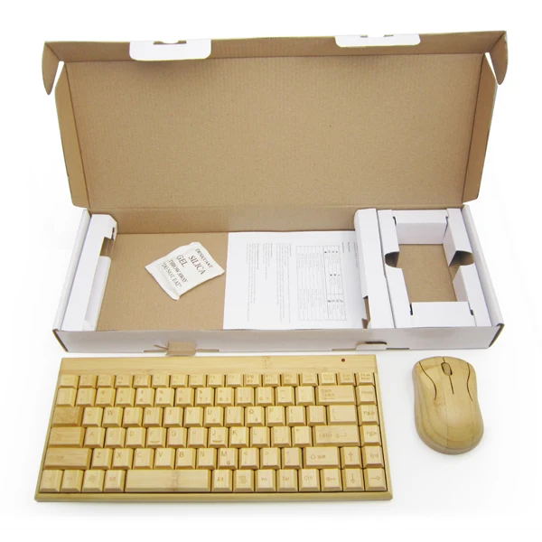 Wired Bamboo Keyboard Good In Design,Wood Wireless Mouse And Keyboard
