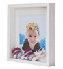 11x113D Wall Mounted White Square baby keepsake shadow box frame