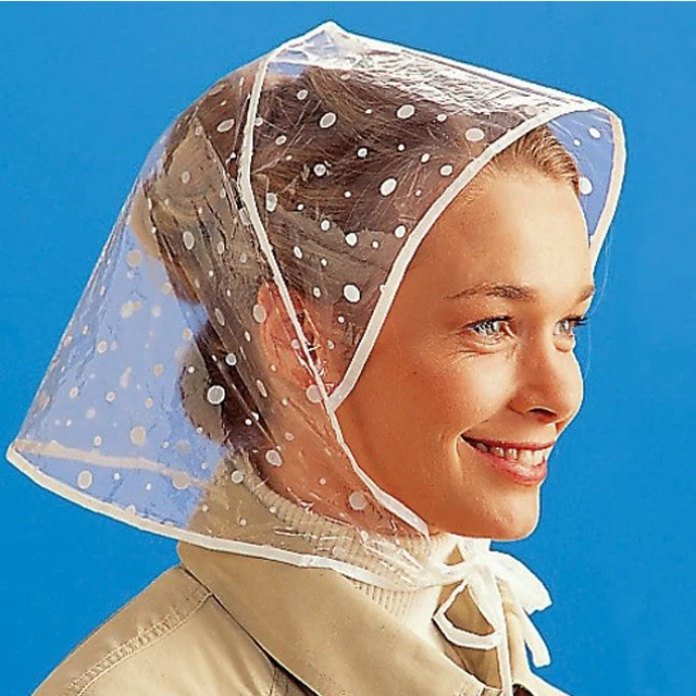 3 x Rain Bonnet Bonnet de Pluie/ Rain Hat/Rain Hood New White Spot