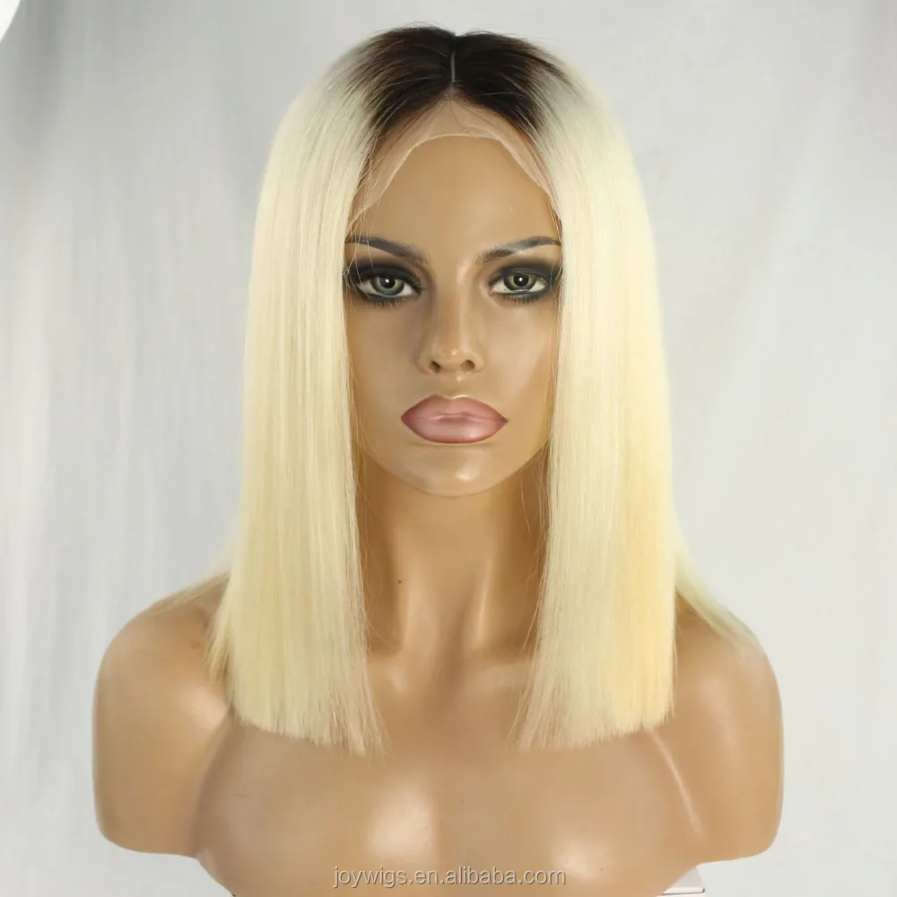 

New product 2018 12 180% density honey blonde human hair full lace wig bob wigs for african american dark roots