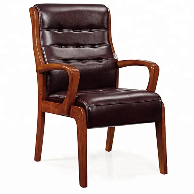 Office Furniture PU Leather Meeting Room Chair Wooden Frame