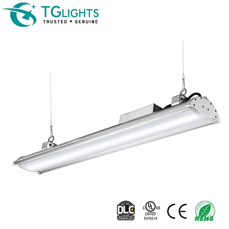 
130lm/W DLC Premium 15600lm 120Watt LED Industrial HighBay Hanging Installation 