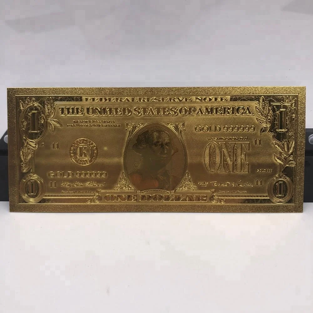 

Wholesale Gold Plated USD 1 Dollar Banknote for Value Collection